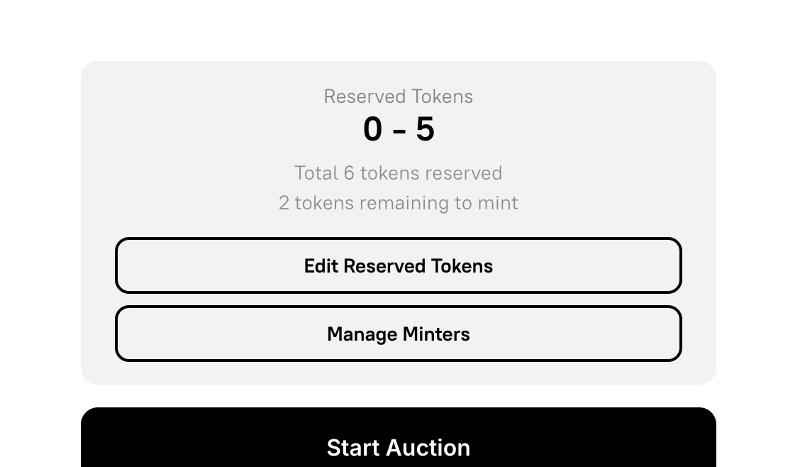 DAO admin panel showing Reserved Tokens