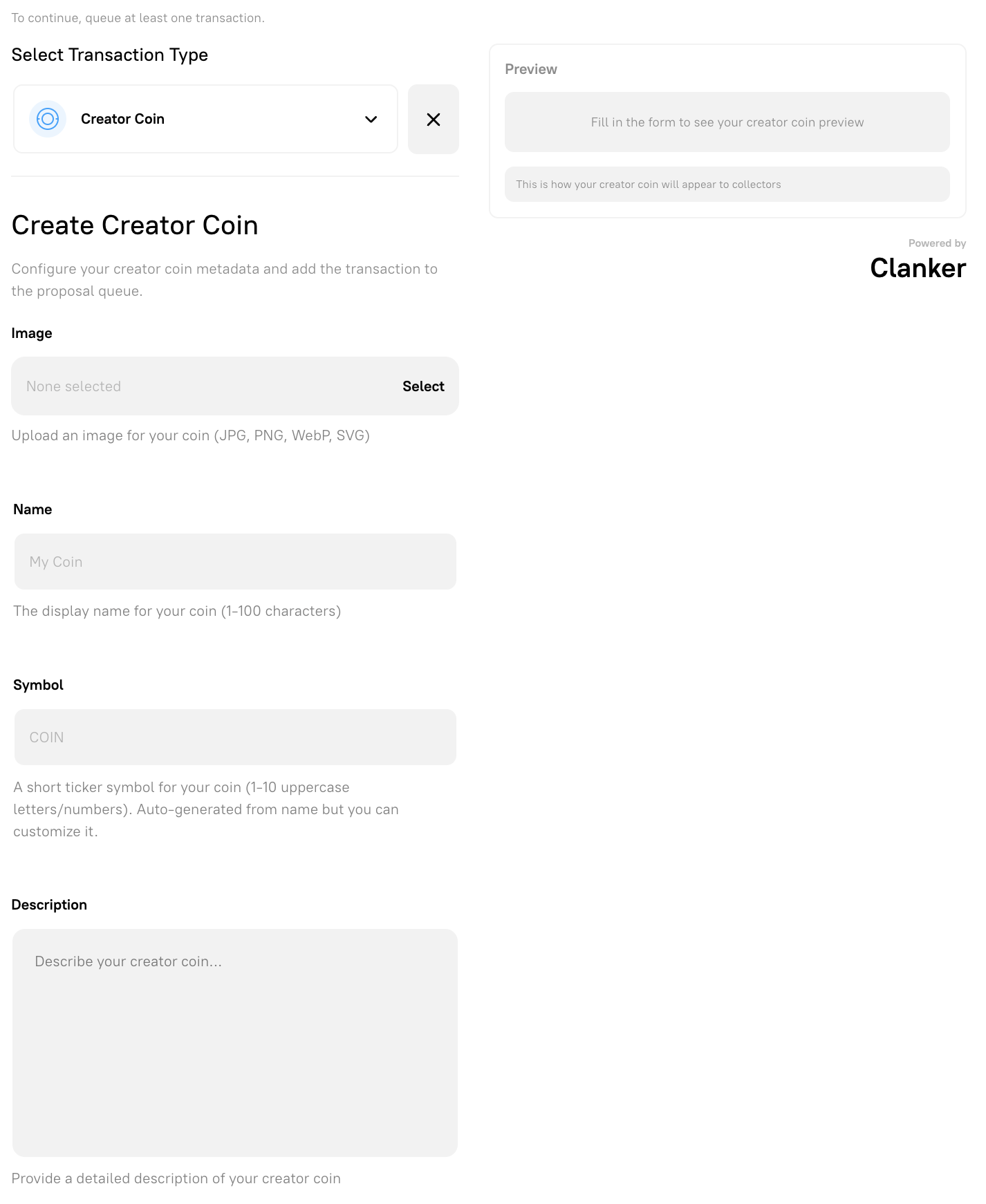 Creator Coin proposal detail view