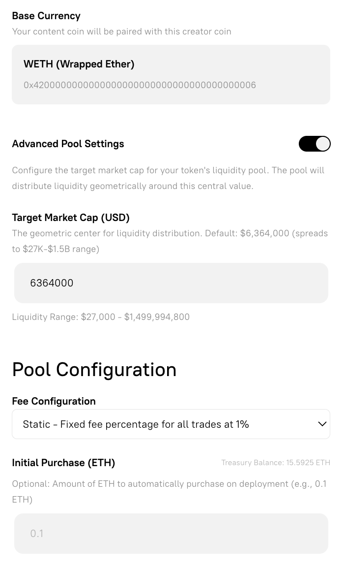 Advanced Pool Configuration
