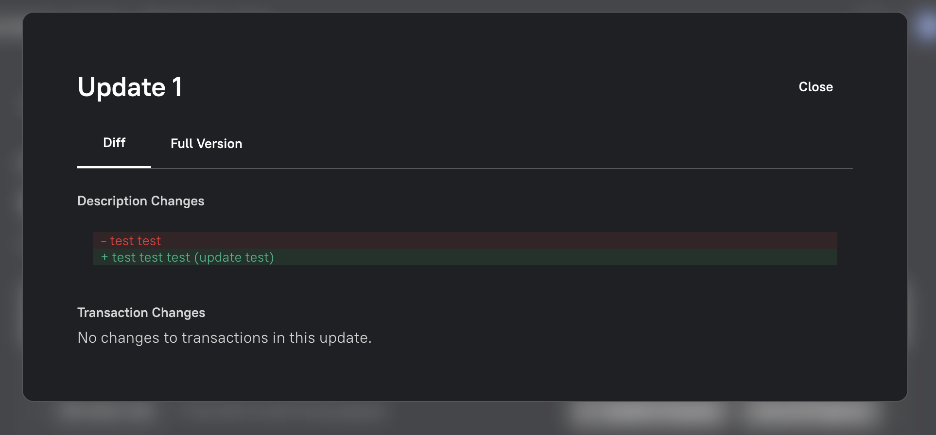 An updated proposal with its edit history control